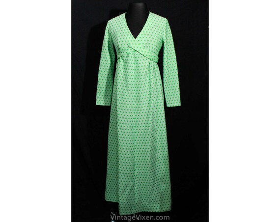 Size 12 1970s Polyester Dress & Matching Bonnet -