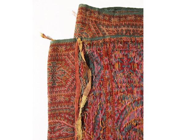 XL Victorian Paisley Shawl - Antique Wool Kashmir… - image 8