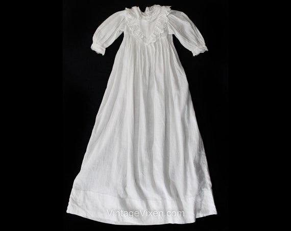 Antique Christening Gown - 1900s Victorian White … - image 1