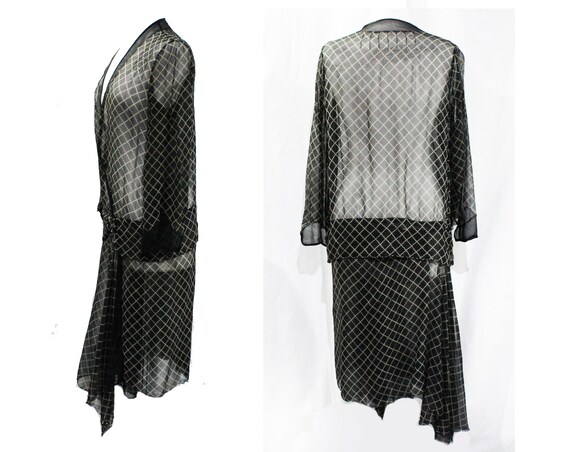 1920s Flapper Dress - Large Authentic 20s Sheer B… - image 10