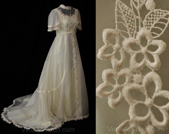 Size 10 Wedding Dress Lovely Edwardian Style Bridal Gown Etsy
