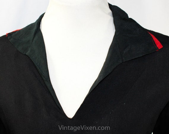 1910s Silk Blouse - As Is Small Size 4 Black Tita… - image 2