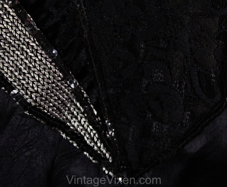Artsy Asymmetric Velvet and Rhinestones Size 16 Party Girl Outfit 1990s Black Satin 3 Piece Set 50010 Tank Top /& Jacket with Skirt