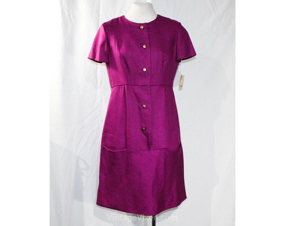 Size 8 Orchid Purple Dress - Pure Linen Tailored 6