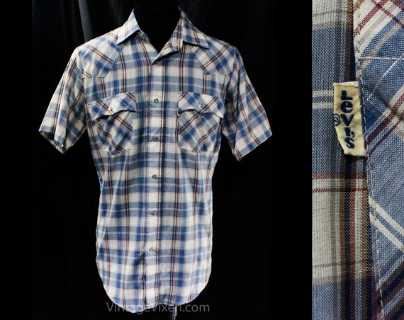 Camisa vaquera Levi s de los anos 70 camisa vaquera de manga corta para hombre de algodon