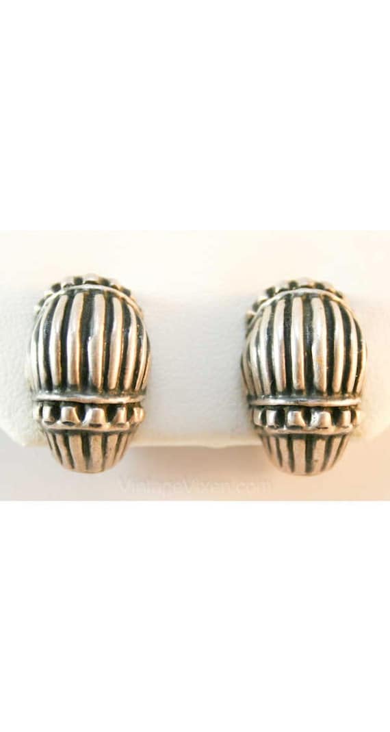 Etruscan Style Silver Earrings - Boho Contemporary