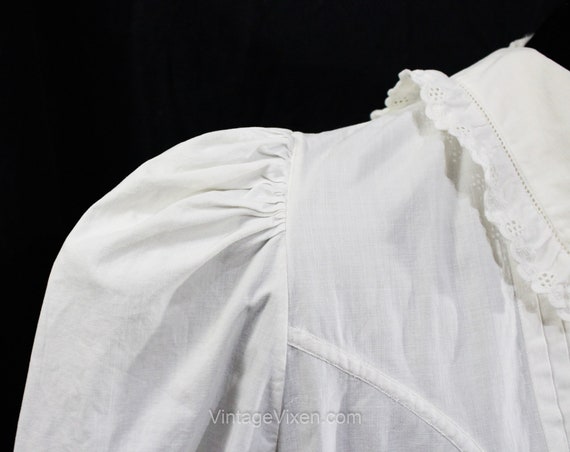 Ladies Victorian Nightgown - 1890s 1900s White Co… - image 5
