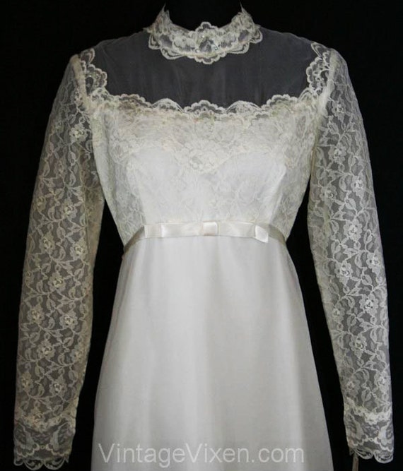 Size 10 Bridal Gown - Elegant White Voile & Lace … - image 2