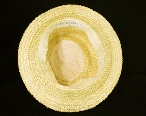 1960s Yellow Breton Hat from I. Magnin - Wide Sum… - image 10