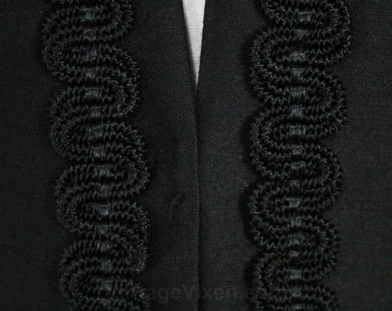1950s Black Jacket - Sharp Tailored Crop Waist Bl… - image 3