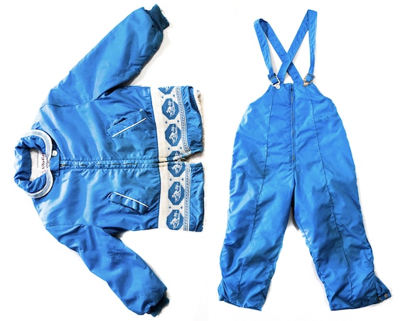 5T 1950s Blue Snow Suit - Shabby Condition Child'… - image 1