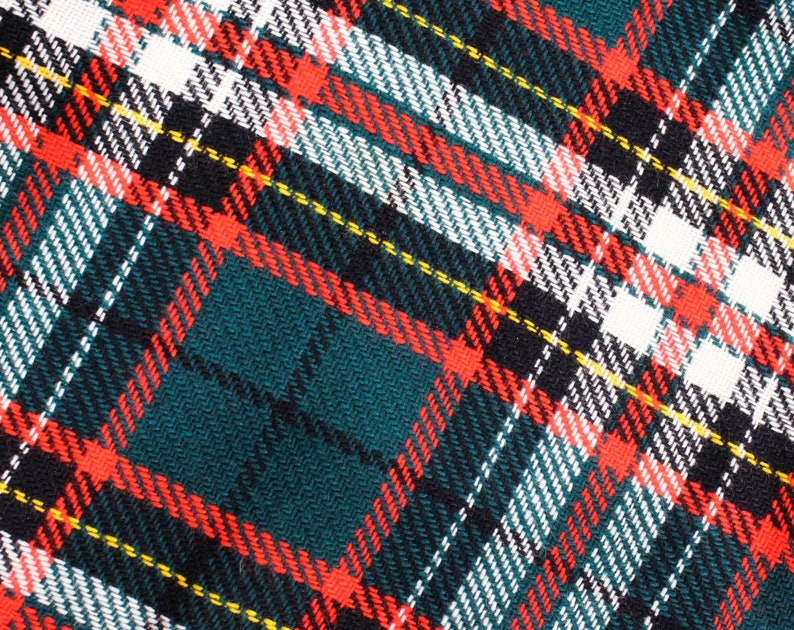 Child Size 10 Girl/'s Mod 60s Mini Dress Chest 28 Go-Go 1960s Teal Green Sleeveless Jumper Cute Fall Winter Tartan Red /& Black Plaid