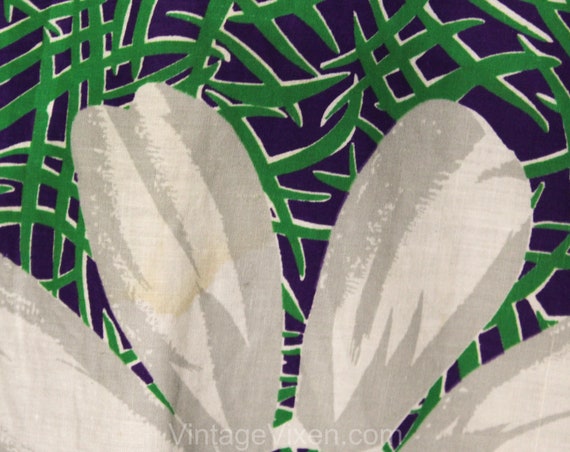 XXS 1950s Daisy Print Full Skirt - Size 2 Green &… - image 5