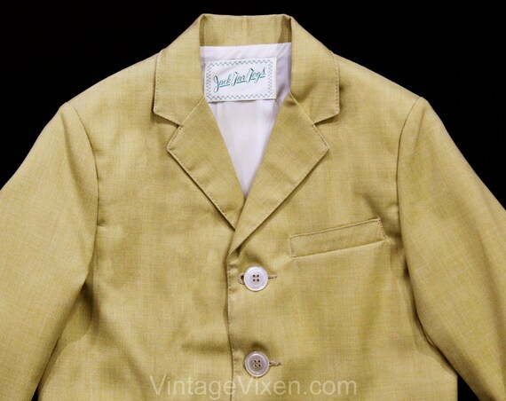 Size 6 Boy s Suit Jacket 1950s Child s Sport Coat Taupe Summer