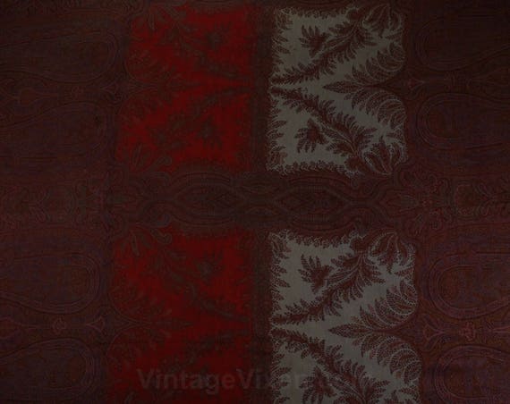 XL Victorian Paisley Shawl - Antique Wool Kashmir… - image 2