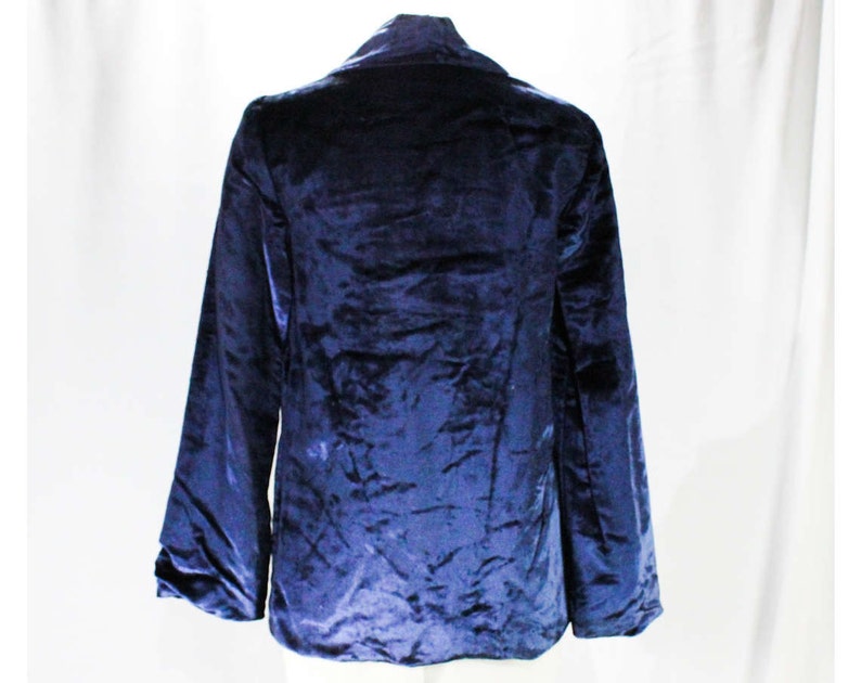 Size 6 Navy Panne Velvet 1960s Jacket Sumptuous From Seventh Avenue Showroom NYC Open Front Bust 34 Gorgeous 60s Rock Star Blazer