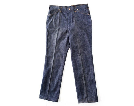 Large Retro Denim Jeans 1960s Dark Indigo Blue Cotton - Etsy