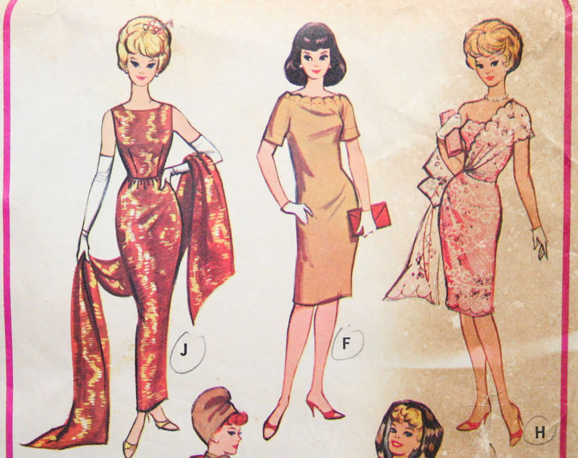 60s Vintage Barbie Doll's Sewing Pattern Dated 1963 Etsy