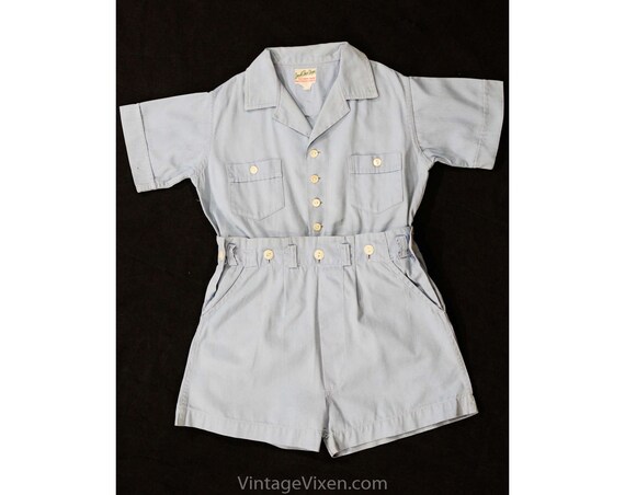 Boys Size 4 30s Play Outfit - 1930s 40s Boy's Blue