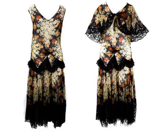 As Is Size 0 1930s Flapper Dress & Romantic Cape -