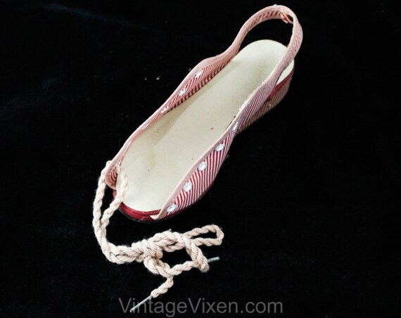 Girl's Size 13 Shoes - Summer 1940s Girls Red Str… - image 7