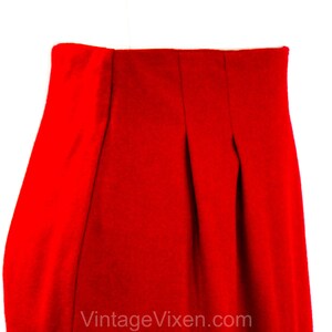 Size 6 Red Fitted Skirt 1980s Sexy Chic Wool Classic Fall Winter Career Clothes Pegged Waist 80s 90s Gorgeous Scarlet Hue Waist 25.5 image 4