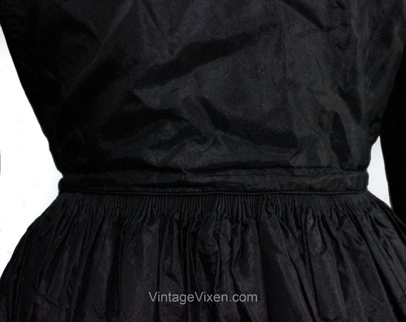 1840s Victorian Dress - Exceptional Black Silk Ru… - image 7