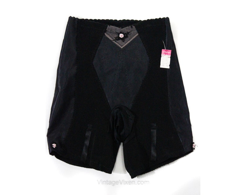 1950s Black Satin Panty Girdle Size Small Sexy 50s Pin up Etsy