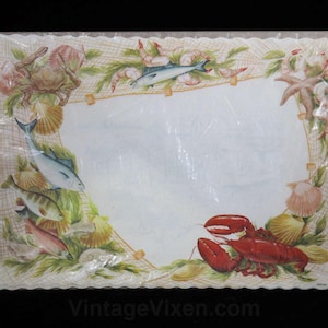 1950s Place Mats - Lobster Seafood Theme Dining Restaurant - Set of 11 Paper Placemats - Terrific Vintage Graphics - Springprint - R2135