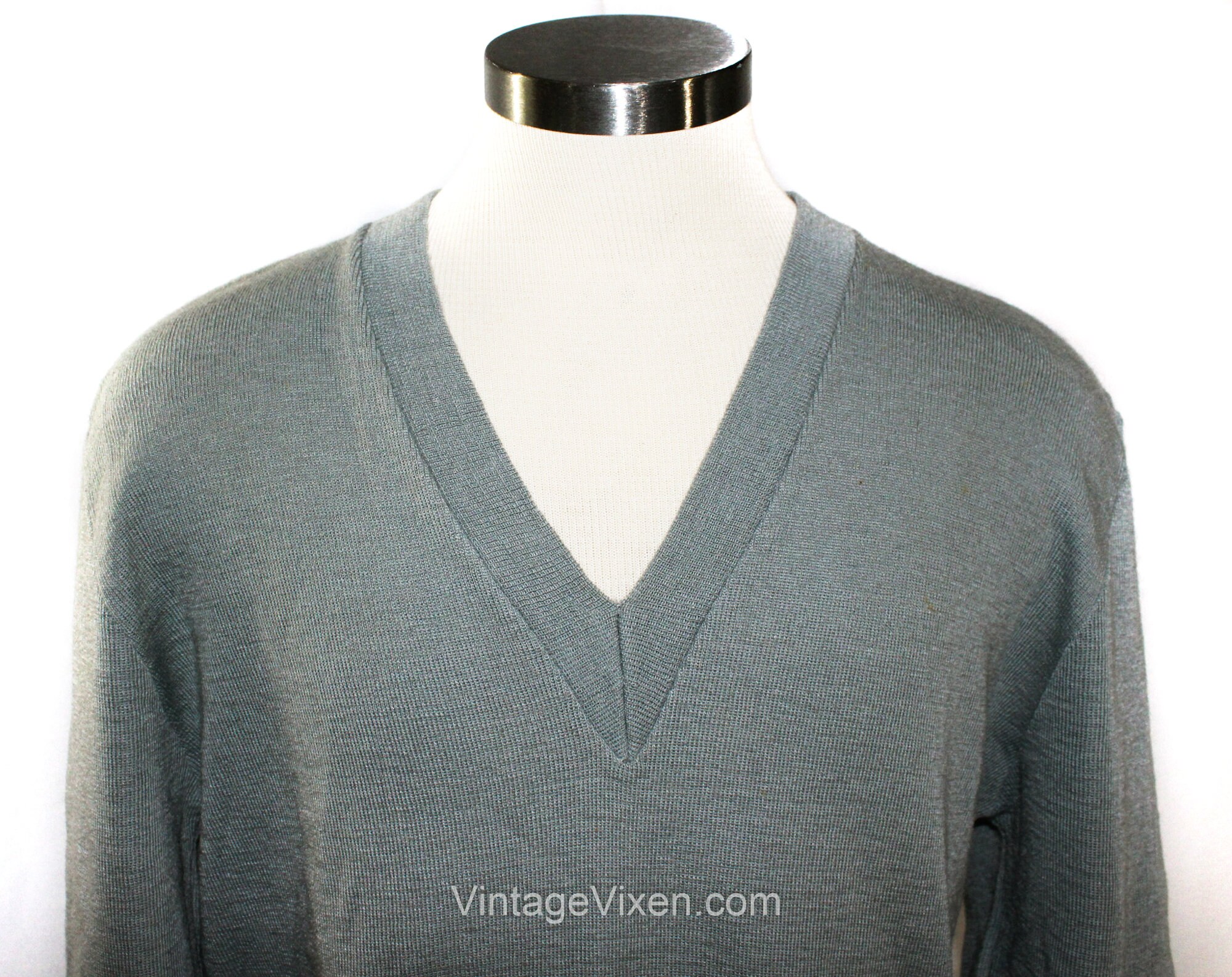 メンズ XS 1930年代 1940年代 セーター - ニュートラルグレー ウール