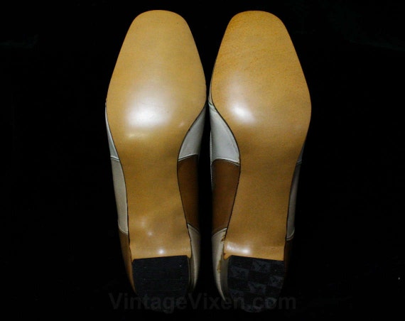 Size 6 1960s Shoes - Mod Patchwork Leather Pumps … - image 4