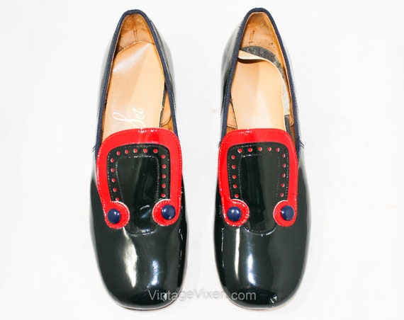 Zapatos de ni a talla 12.5 Charol azul marino brillante con ribete