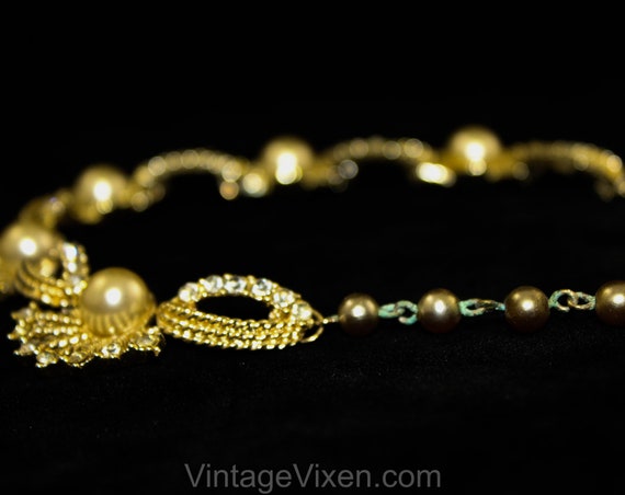 Antique Style Seashell & Pearl Necklace - Victori… - image 3