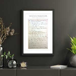 Gerahmter Druck von Srinivasa Ramanujans Historischem Brief an G.H. Hardy - Vintage Mathematik Kunst, inspirierende Wanddekoration für Mathe-Liebhaber