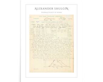 Alexander Shulgin MDMA Notebook Poster | Psychedelic Chemistry Art | Science History Wall Print