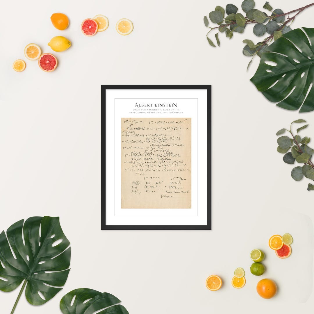 Albert Einstein Manuscript Poster | Unified Field Theory | Handwritten ...