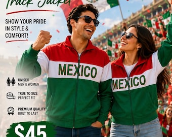 Mexico-trainingsjack | Uniseks jack met volledige ritssluiting | Mexican Pride-jas | Fiesta-jas | Kleding voetbalfans | Mexicaans erfgoedcadeau