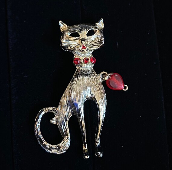 Vintage Dog or Cat Brooches, Rhinestone Pins, Pet… - image 3