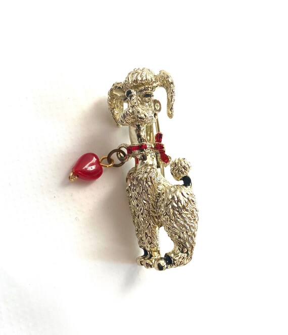 Vintage Dog or Cat Brooches, Rhinestone Pins, Pet… - image 2