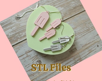 Ice Cream Bar Earrings – STL File for 3D Printing