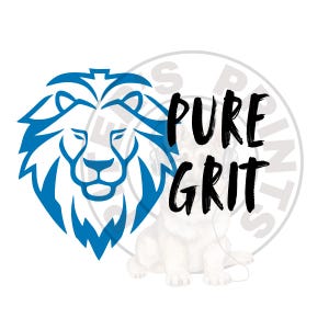 Lions Decal, Detroit Sticker, Pure Grit Decal, Water Bottle Sticker, Football Car Decals, UV DTF, Laptop Sticker, Waterproof Decal