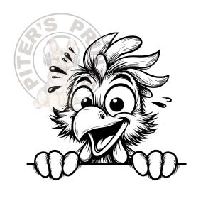 Rooster Decal, Laughing Chicken Decal, Funny Chicken Decal, Water Bottle Sticker, Car Decals, Laptop Sticker, Lion Sticker, Waterproof Decal