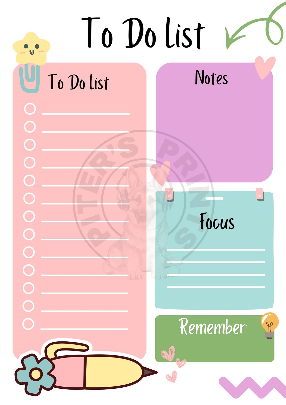 Printable to Do List, Productivity List, Printable Forms, Task Tracker ...