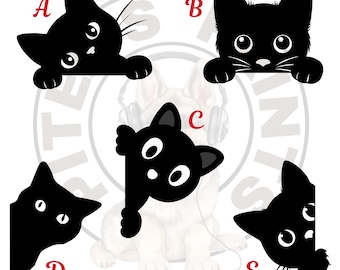 Peeking Cat Decal: Waterproof Vinyl Sticker for Car, Window, Bottle