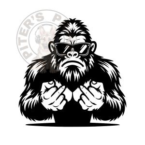 Bigfoot Middle Finger Decal, Sasquatch Vinyl Stickers, Bigfoot Vinyl Car Decal, Peeking Bigfoot, Laptop sticker, Bottle Decal, Window Decal