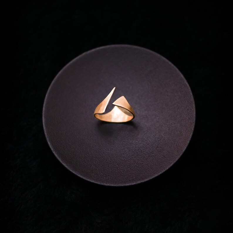 Equalizer gold ring 14k Music Ring Modern ring two sided Etsy