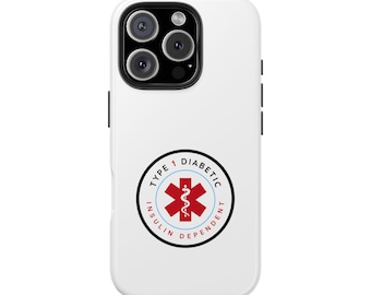 Étui pour téléphone d'alerte médicale pour diabétiques de type 1, étui de sécurité insulinodépendant