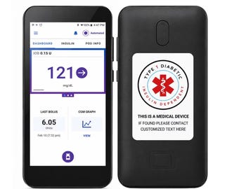 Feuille d'autocollants Alerte médicale diabétique | Autocollants d'identification médicale, texte personnalisable