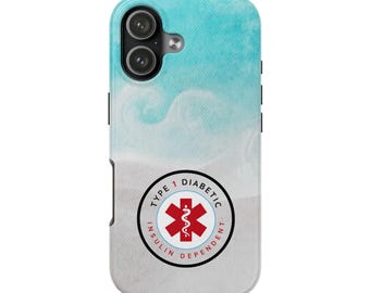 Étui pour téléphone d'alerte médicale pour diabétiques de type 1, étui de sécurité insulinodépendant