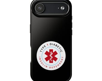 Étui pour téléphone d'alerte médicale pour diabétiques de type 1, étui de sécurité insulinodépendant